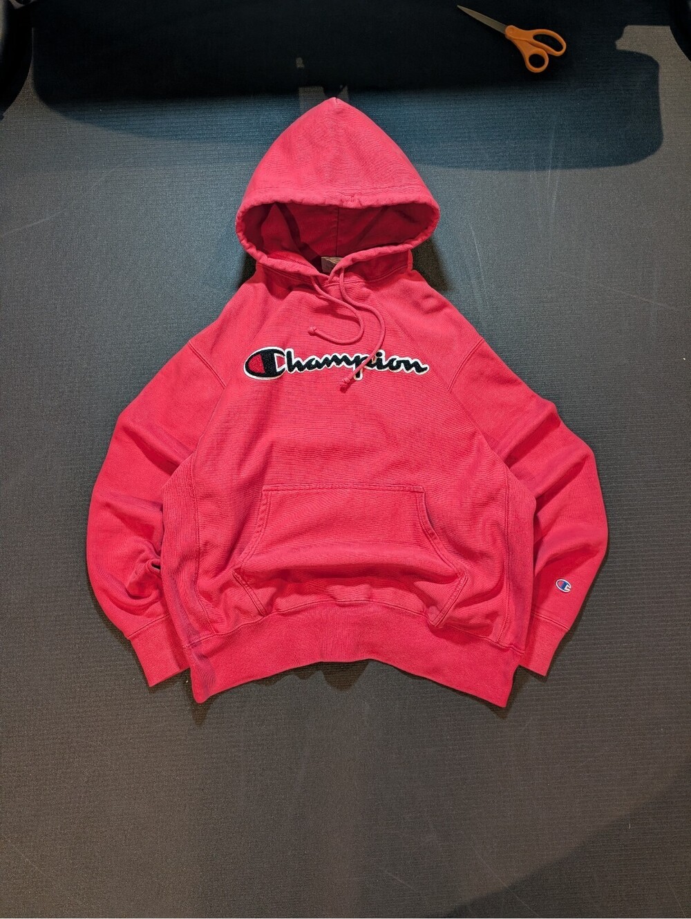 Champion Reverse Weave Hoodie Mens XL Red Faded Pullover Streetwear Vintage